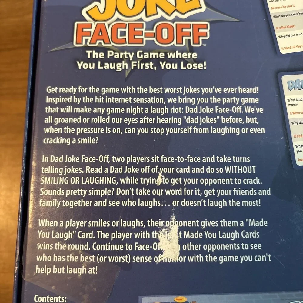 Ultra Pro 2018 Dad Joke Face Off Card Game Ages 13+ 2-12 Players COMPLETE